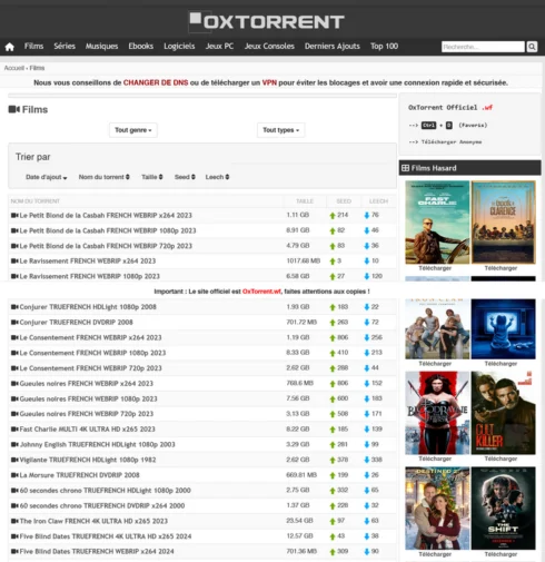 oxtorrent films series